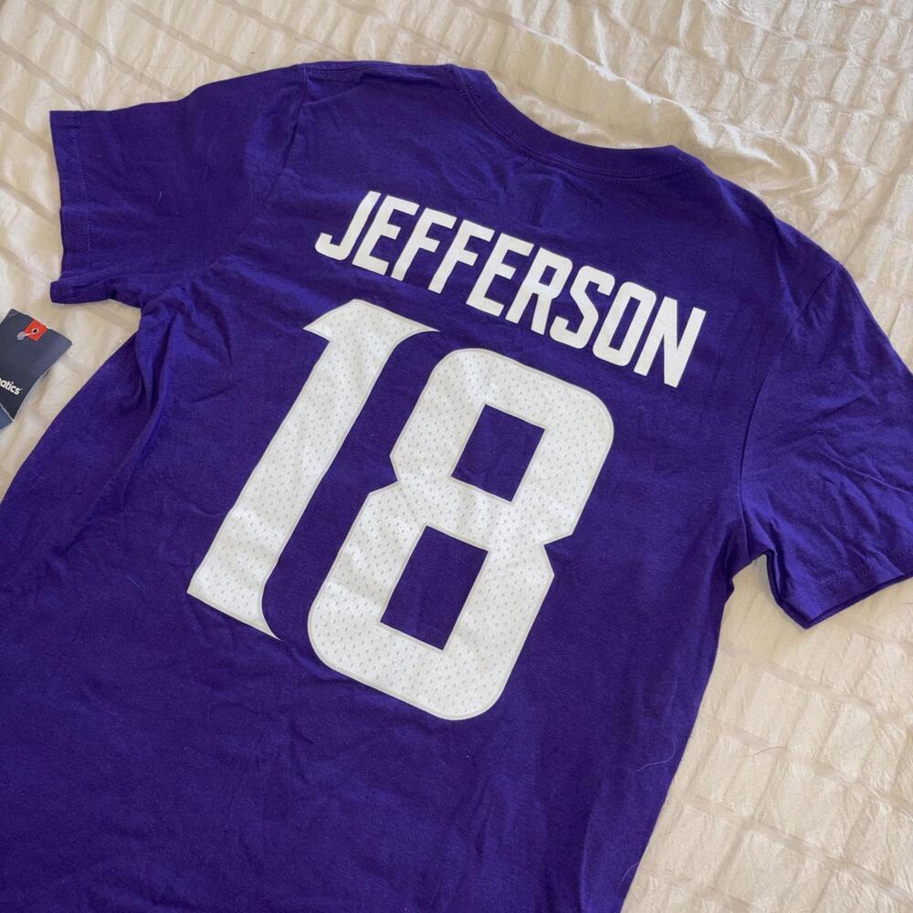Minnesota Vikings Justin Jefferson #18 New Mens Small Purple NFL T-Shirt Jersey - Picture 4 of 6